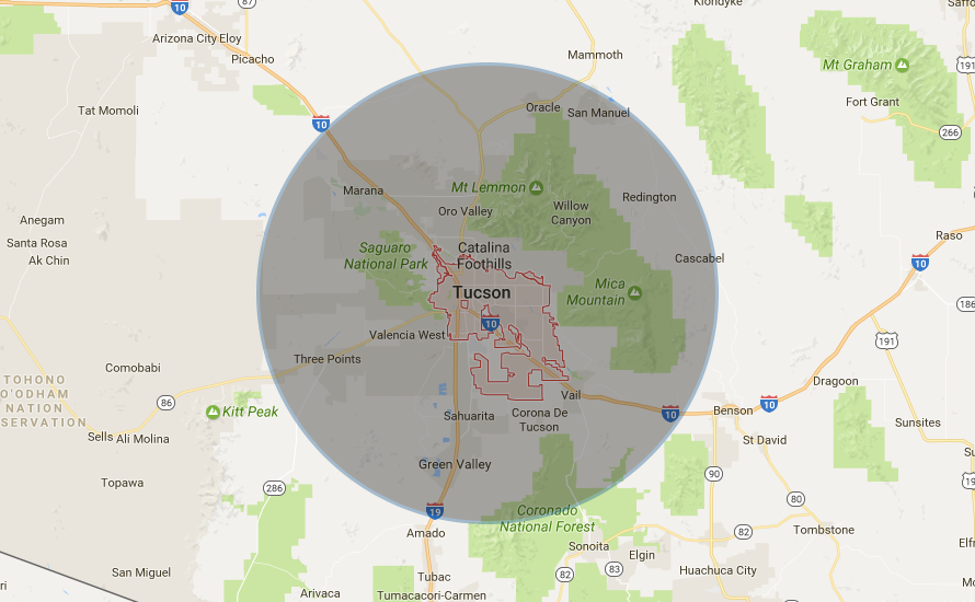 Tucson Gas Line Service Areas